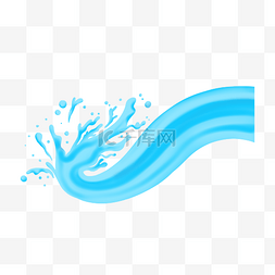 倒出的液体图片_飞溅的蓝色液体插画
