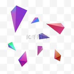 装饰彩色几何图片_漂浮彩色立体三角形