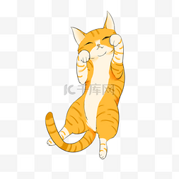 呆萌动物小花猫手绘插画