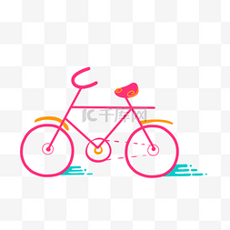 鲜亮图片_简单线条自行车图案