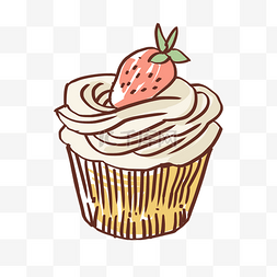 奶油纸杯图片_奶油纸杯草莓水果蛋糕蛋糕草莓蛋