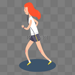 运动健康健身跑步卡通手绘人物