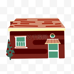 红色屋顶的房子图片_红色的房子建筑插画