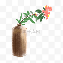 手绘插花瓷瓶