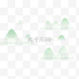 清新简约背景设计图片_简约雾中群山