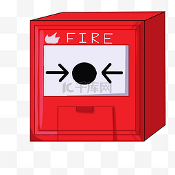 火灾卡通手绘图片_手绘消防安全火灾警报器插画