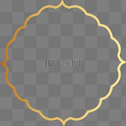 圆弧边框图片_圆形金色卡通风格边框