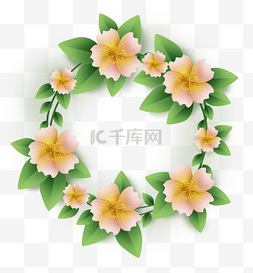 花卉折纸图片_春天立体折纸感花环