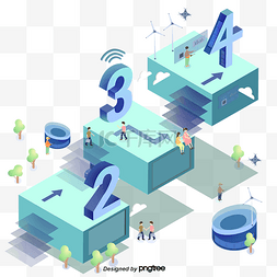 科学技术插图图片_蓝色25D型工业革命发展未来科技城