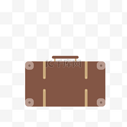 棕色的手提箱图片_简约手绘棕色的手提箱插画海报免