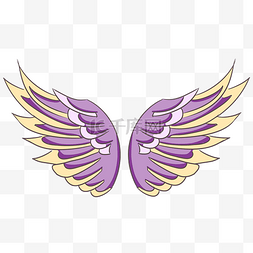 紫色张开的翅膀