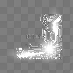 科技光芒素材图片_白色创意点状科技芯片元素