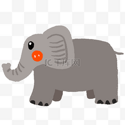 动画动物动画图片_手绘卡通野生动物大象插画