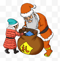 气氛的图片_圣诞节给孩子看礼物的圣诞老人