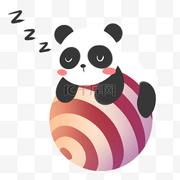 国宝图片_手绘睡眠日熊猫插画