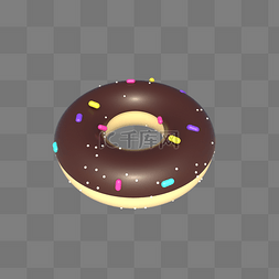 漂浮豆图片_C4D立体卡通巧克力甜甜圈