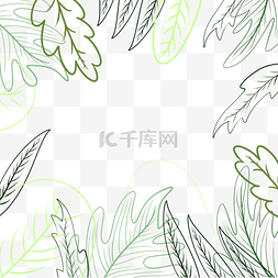 绿色清新叶子纹理图片_春天植物创意线条边框