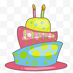 切块椰蓉蛋糕图片_可爱的生日蛋糕插画