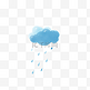 手绘水彩蓝色雨云