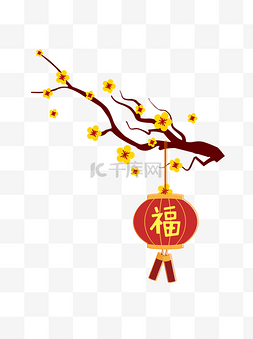 中国风新年灯笼梅花