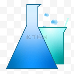 圆三角图片_化学用品蓝色三角底烧瓶