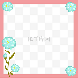 蓝色的花框图片_春季花朵粉色边框