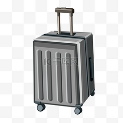 卡通的行李箱图片_手绘灰色的行李箱插画