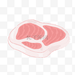 手绘清新可爱猪肉图案