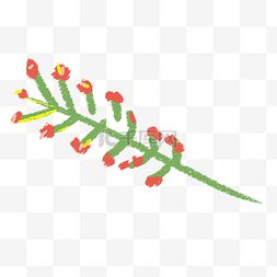 红色植物花朵元素