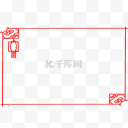 手绘新年灯笼边框图片_新年灯笼边框插画