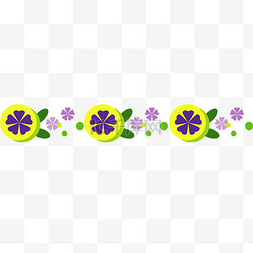 紫色小花分割线插画