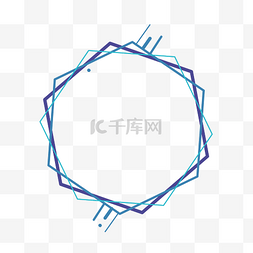 卡通线稿矢量图片_矢量卡通扁平化蓝色线稿装饰边框