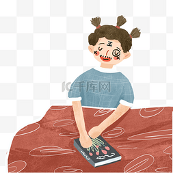 扎辫子卡通图片_眯着眼睛被画的满脸花的男人