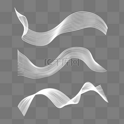 科幻抽象图片_白色音浪波浪线条元素