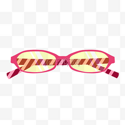 墨镜镜架图片_粉红色手绘矢量卡通眼镜镜框免抠