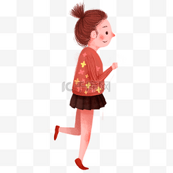 可爱跑步人物图片_跑步小女孩