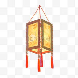 中国古风手绘物件插画灯笼