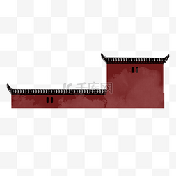 中国风红墙屋檐设计