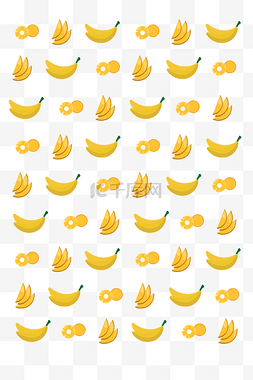 黄色卡通香蕉图片_黄色的香蕉底纹插画