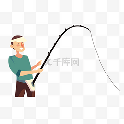 钓鱼的男人手绘设计图
