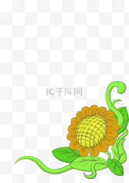 拟人花朵图片_向日葵主题手绘边框
