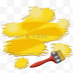 彩色喷溅油漆素材图片_免扣刷子黄色油漆