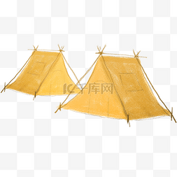 野外帐篷png图片_黄色野外帐篷