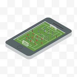 app图片_2.5D手机足球矢量素材