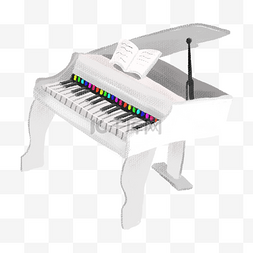 彩色琴键图片_银色儿童玩具钢琴