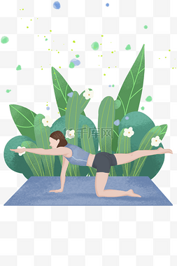 普拉提床训练动作图片_瑜伽健身的小女孩