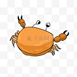 儿童动漫画画图片_卡通爬行螃蟹手绘插画贴图