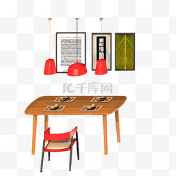 3d桌面模型图片_3D立体家装节餐桌
