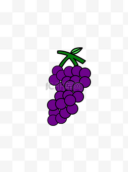 创意水果葡萄图片_紫色可爱卡通创意简约水果葡萄