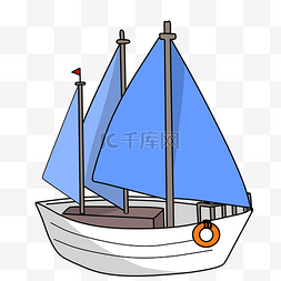 蓝色帆布图片_蓝色小帆船